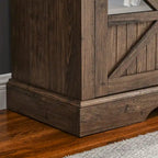 Reclaimed Barnwood 60 Fireplace TV Stand with Remote & Safety Device for 70 TVs