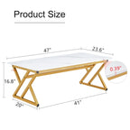 Modern Minimalist Style Marble Patterned Coffee Table With Black Metal Legs, Game Table, Tea Table