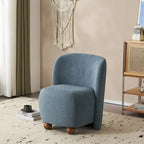 - Eliana Modern Teddy Fabric Accent Chair with Curved Backrest and Legs
