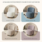 - Eliana Modern Teddy Fabric Accent Chair with Curved Backrest and Legs