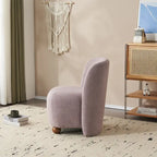 - Eliana Modern Teddy Fabric Accent Chair with Curved Backrest and Legs