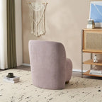 - Eliana Modern Teddy Fabric Accent Chair with Curved Backrest and Legs