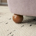 - Eliana Modern Teddy Fabric Accent Chair with Curved Backrest and Legs