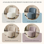 - Eliana Modern Teddy Fabric Accent Chair with Curved Backrest and Legs