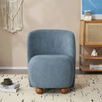 - Eliana Modern Teddy Fabric Accent Chair with Curved Backrest and Legs