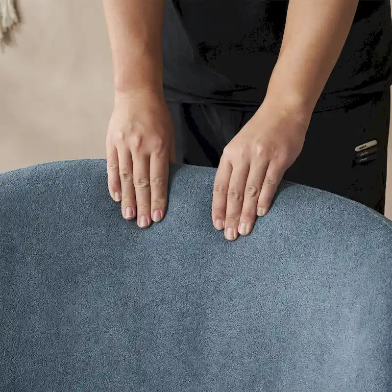 - Eliana Modern Teddy Fabric Accent Chair with Curved Backrest and Legs