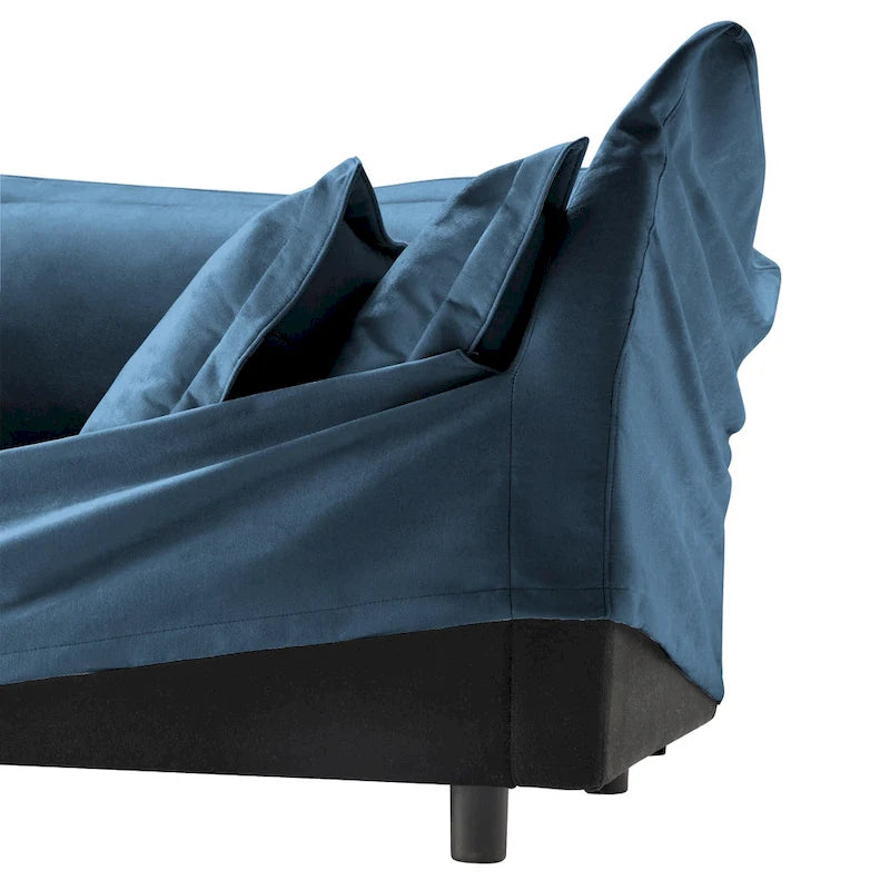 73.2 Chenille Modular 3-Seat Sofa with Removable Washable Covers And Multiple Pillows
