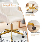 VECELO Modern Home Office Chairs Height Adjustable 360 Swivel Task Chair with Metal Base