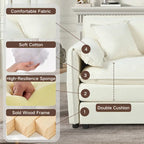 3-Piece Chenille Cloud Sofa & Armchair Set with Deep Seats & 3 Pillows