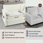 3-Piece Chenille Cloud Sofa & Armchair Set with Deep Seats & 3 Pillows
