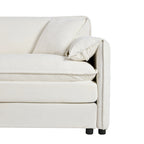 3-Piece Chenille Cloud Sofa & Armchair Set with Deep Seats & 3 Pillows