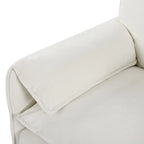 3-Piece Chenille Cloud Sofa & Armchair Set with Deep Seats & 3 Pillows