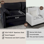 3-Piece Chenille Cloud Sofa & Armchair Set with Deep Seats & 3 Pillows