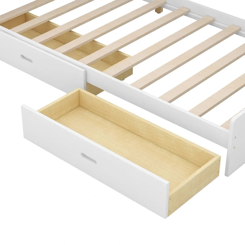 King Size Upholstered Bed with Storage Headboard and Trundle