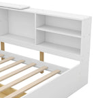 King Size Upholstered Bed with Storage Headboard and Trundle