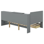 King Size Upholstered Bed with Storage Headboard and Trundle