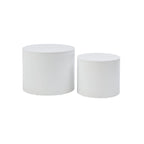 Modern 2-piece Round Table Set with Coffee Table and End Table for Living Room