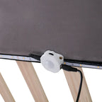 Queen Velvet Floating Platform Bed with Sensor Light