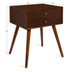 Finco Nightstand Side Table with 2 Drawers