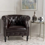 Akira Tufted Bonded Leather Club Chair by 