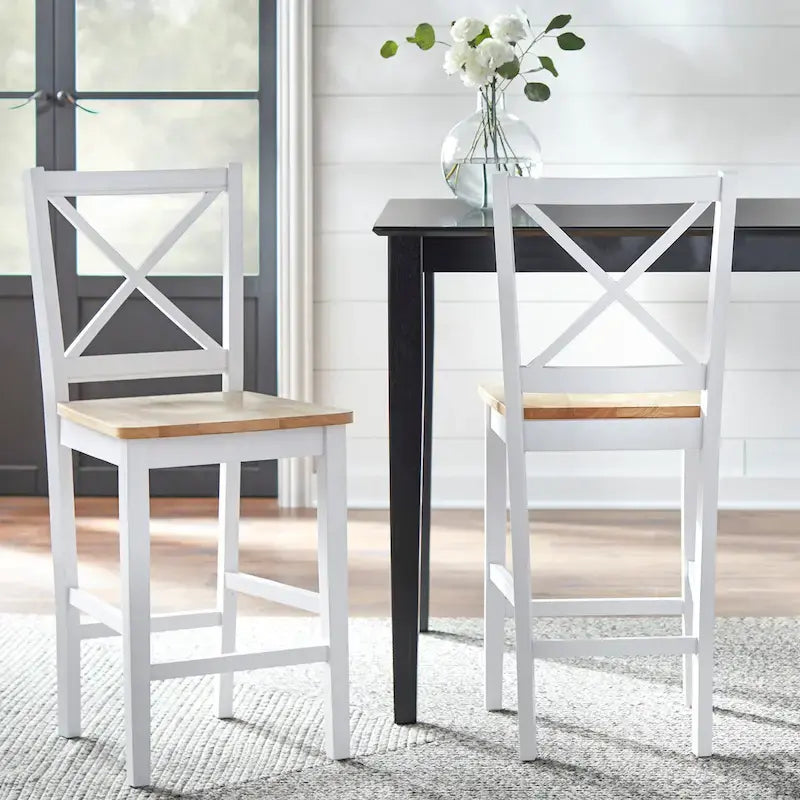 Virginia Cross Back 24-inch Stool (Set of 2)