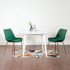 Aufurr Contemporary 3-Piece Dining Set, White Round Table and 2 Chairs