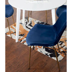 Aufurr Contemporary 3-Piece Dining Set, White Round Table and 2 Chairs