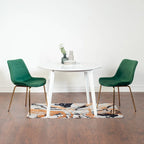 Aufurr Contemporary 3-Piece Dining Set, White Round Table and 2 Chairs