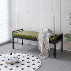  Rue Teddy Fabric Upholstered Bench with Steel Legs