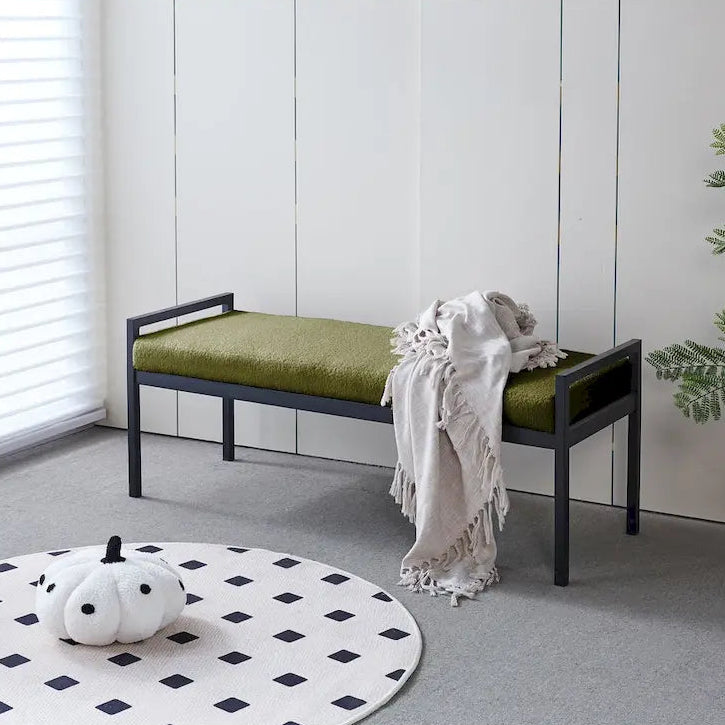  Rue Teddy Fabric Upholstered Bench with Steel Legs