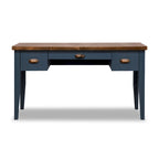 Nantucket 53 inch Writing Desk, No Assembly Required, Blue Denim and Whiskey Finish