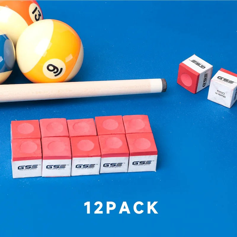 GSE 12-Pack Billiard/Pool Cue Chalks, Billiard Pool Table Accessories