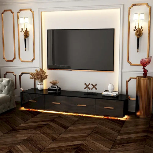 70.9 Wall-Mounted Media Console Chic Storage Solution Home Theaters
