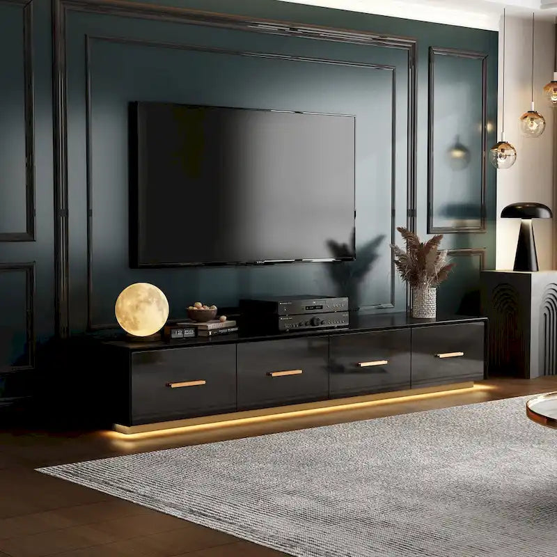 70.9 Wall-Mounted Media Console Chic Storage Solution Home Theaters