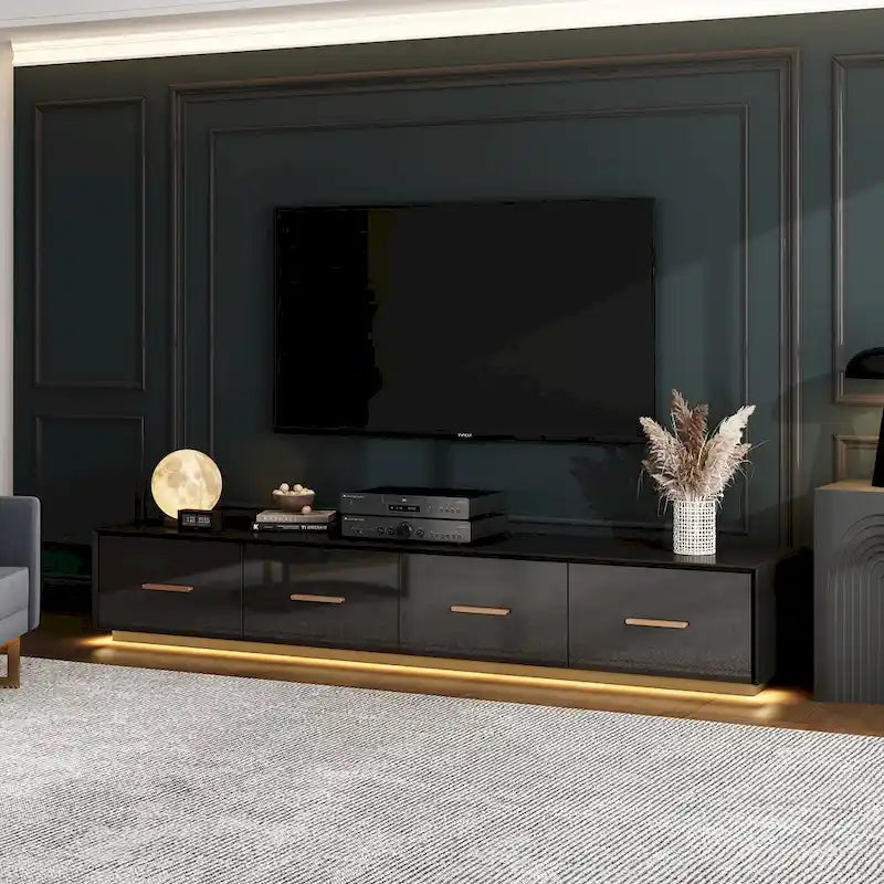 70.9 Wall-Mounted Media Console Chic Storage Solution Home Theaters