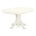 East West Furniture Dining Room Furniture Set- an Oval Kitchen Table and Wooden Seat Dining Chairs, Linen White(Pieces Option)