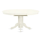 East West Furniture Dining Room Furniture Set- an Oval Kitchen Table and Wooden Seat Dining Chairs, Linen White(Pieces Option)