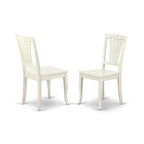 East West Furniture Dining Room Furniture Set- an Oval Kitchen Table and Wooden Seat Dining Chairs, Linen White(Pieces Option)