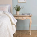 Unfinished Mindi Wood Side Table With Drawer by  - 26 x 18 x 26