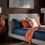 Laurencia Mid-Century Upholstered Platform Bed by  Modern