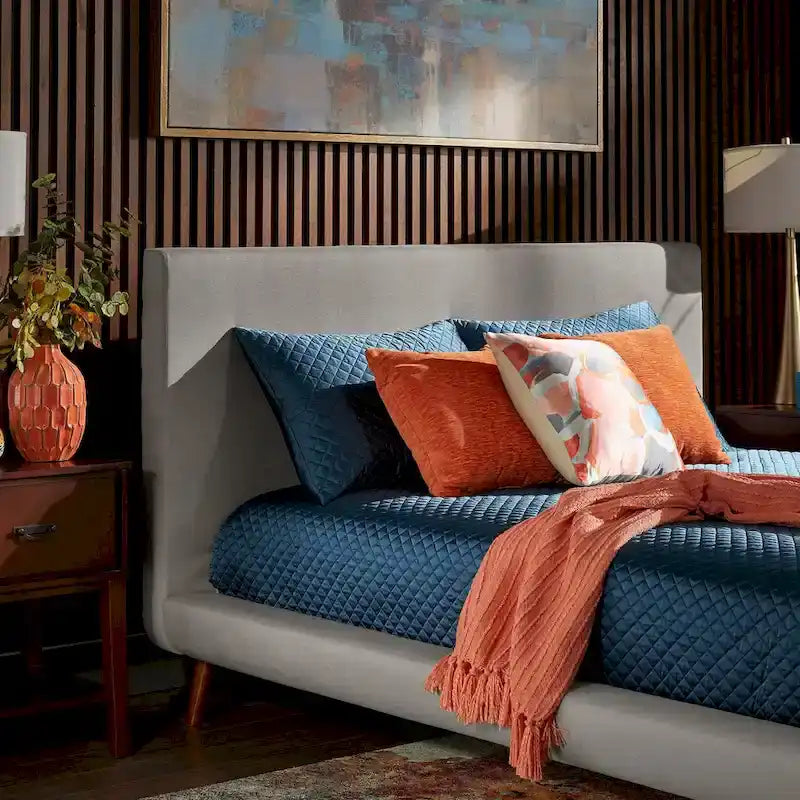Laurencia Mid-Century Upholstered Platform Bed by  Modern