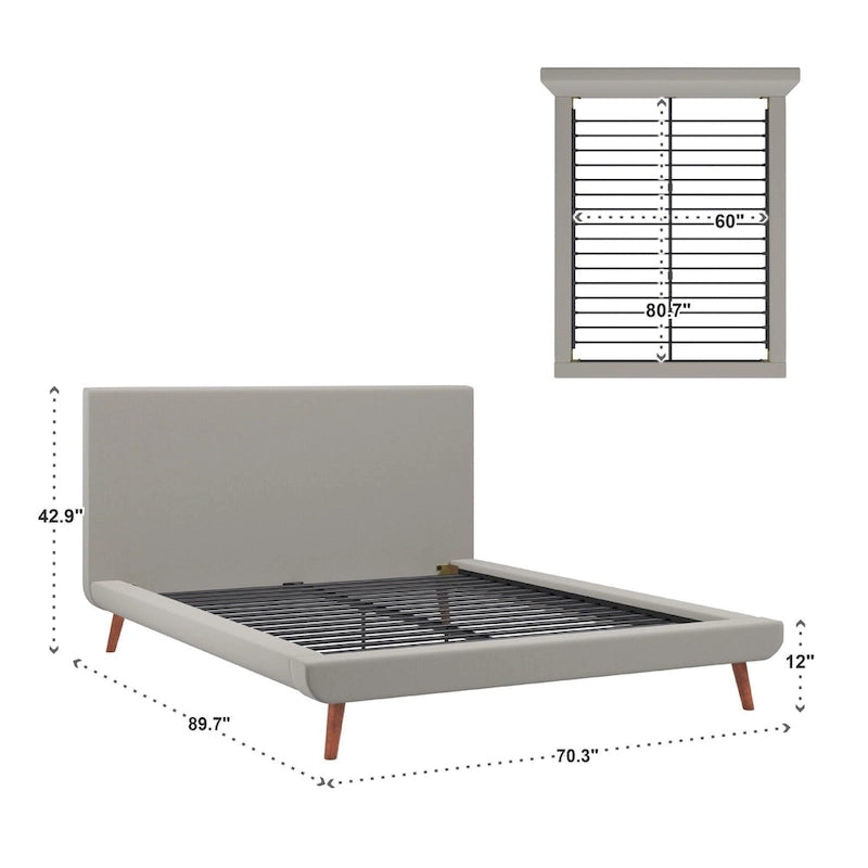 Laurencia Mid-Century Upholstered Platform Bed by  Modern