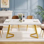 Modern Dining Dinner Table, 55 Inches Dining Room Table for 4-6 People