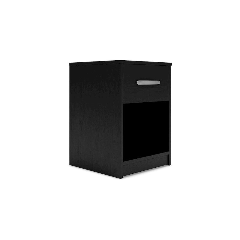 Signature Design by Ashley Finch Black Platform Bed with 2 Nightstands