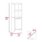 Kitchen Pantry Feery, Single Door Cabinet, Interior and External Shelves, White Finish