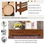 Console Sofa Table with 2 Storage Drawers and 2 Tiers Shelves, 42 Wood Buffet Sideboard for Room Kitchen Entryway Hallway