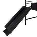 Merax Metal Twin House Loft Bed with Two-sided writable Wooden Board, Slide